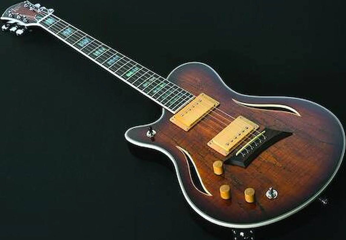 Left Handed Spalted Maple Burst Electric Guitar J776030