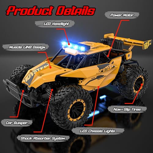 2.4GHz 1:12 Monster RC Truck with LED Headlight and Rechargeable Battery E21376