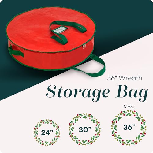 30" Christmas Wreath Storage Bag with Zipper P5740