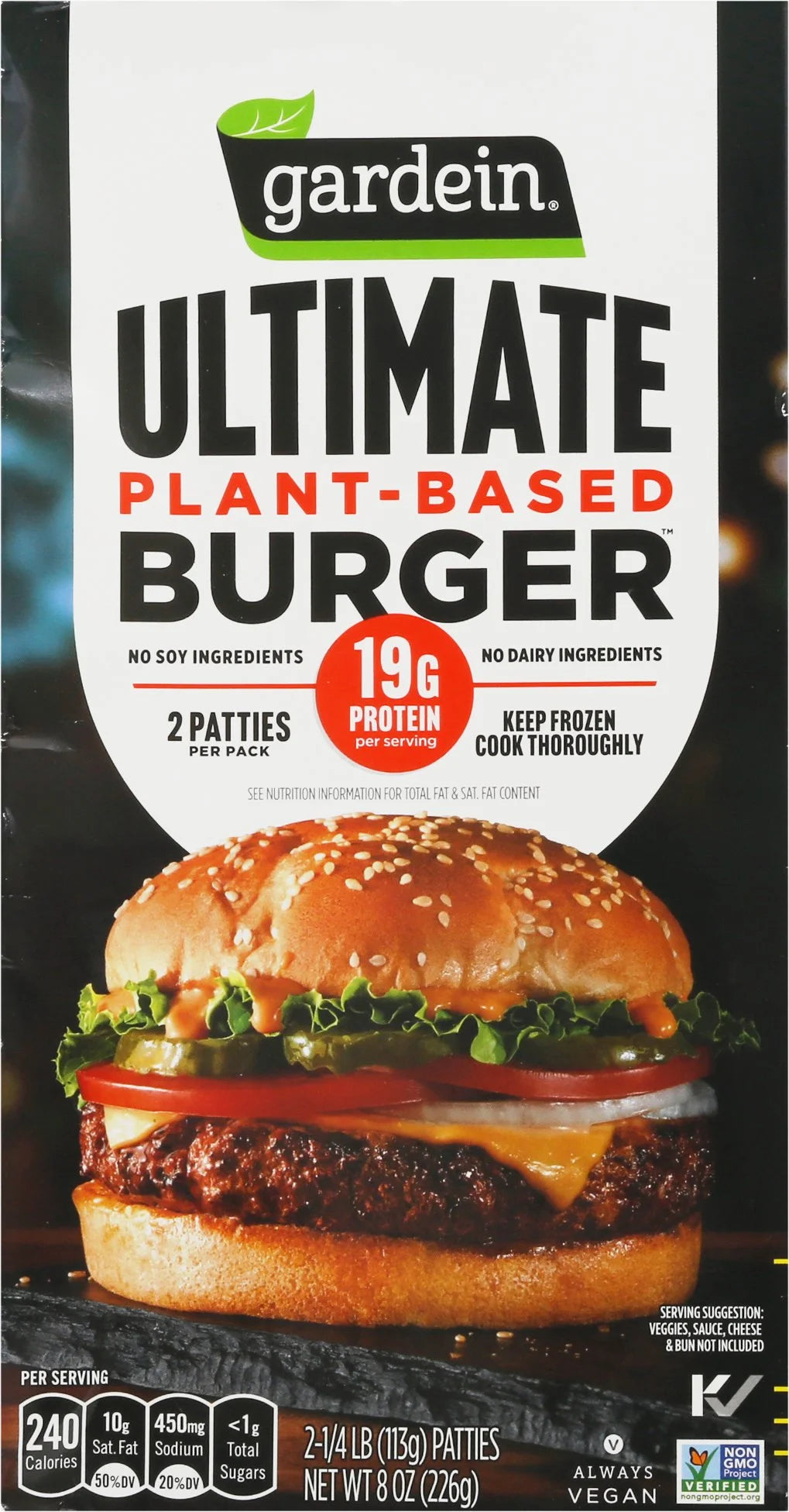 Plant-Based Burger Patties, 1/4 lb, 2 count K182