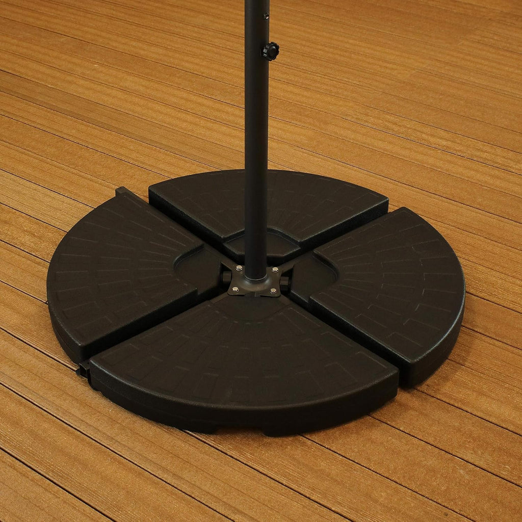 4-Piece Heavy-Duty Cantilever Offset Patio Umbrella Base Plates Black U344