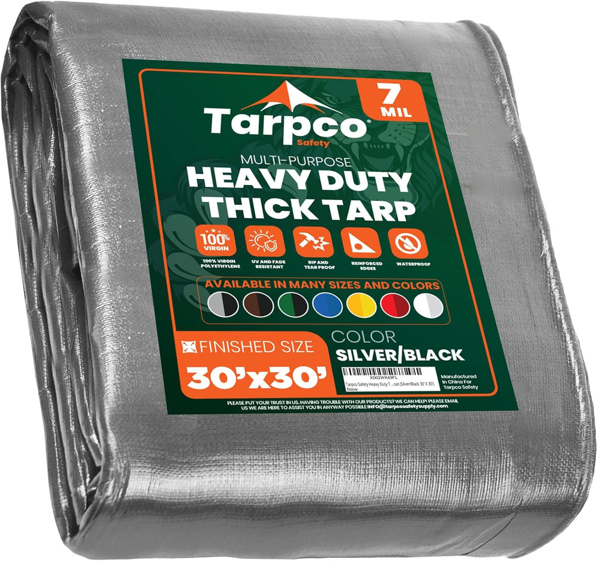 Heavy Duty 7 Mil Waterproof Poly Tarp Cover 8' X 10' G22814