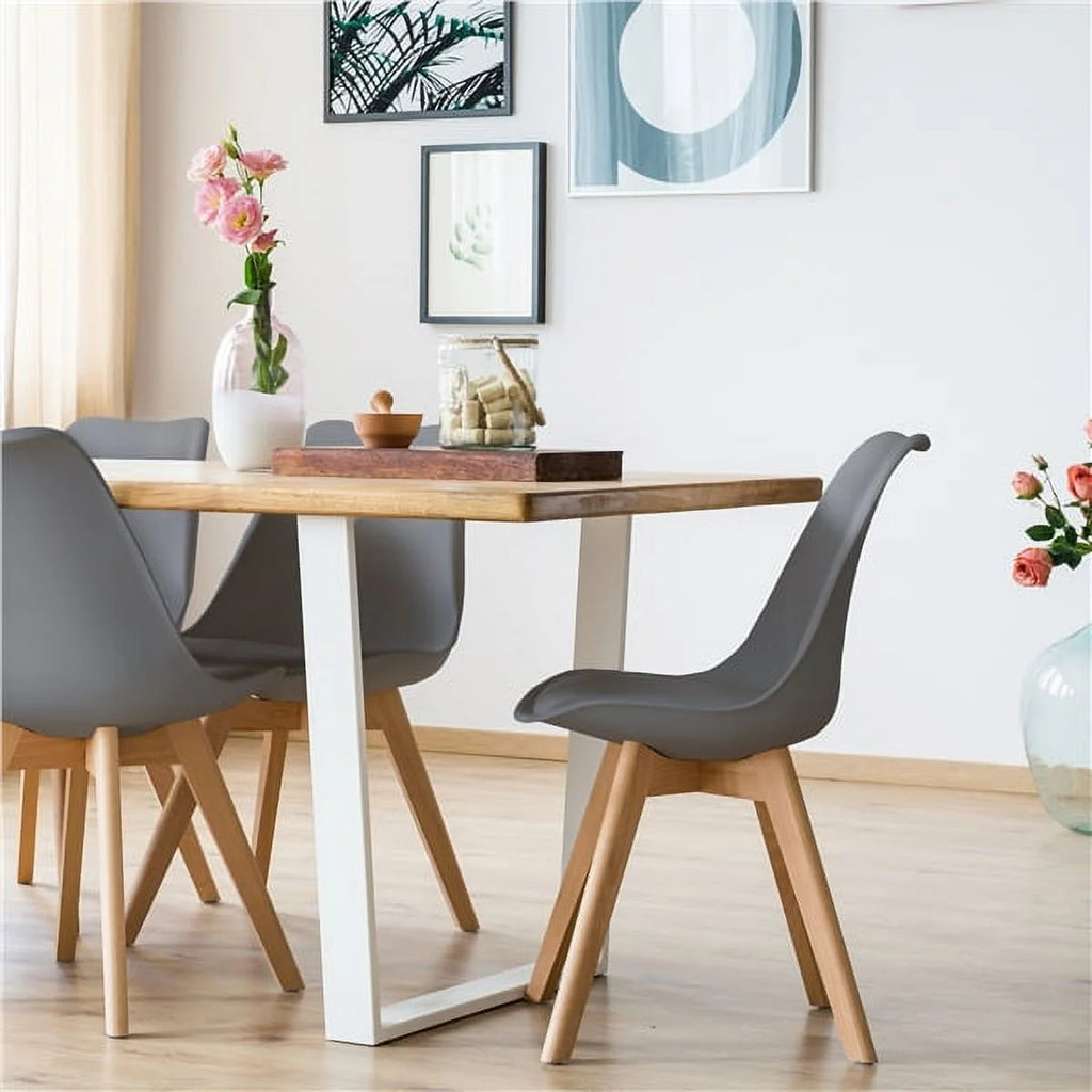 Gray Set of 4 Padded Dining Chairs O990