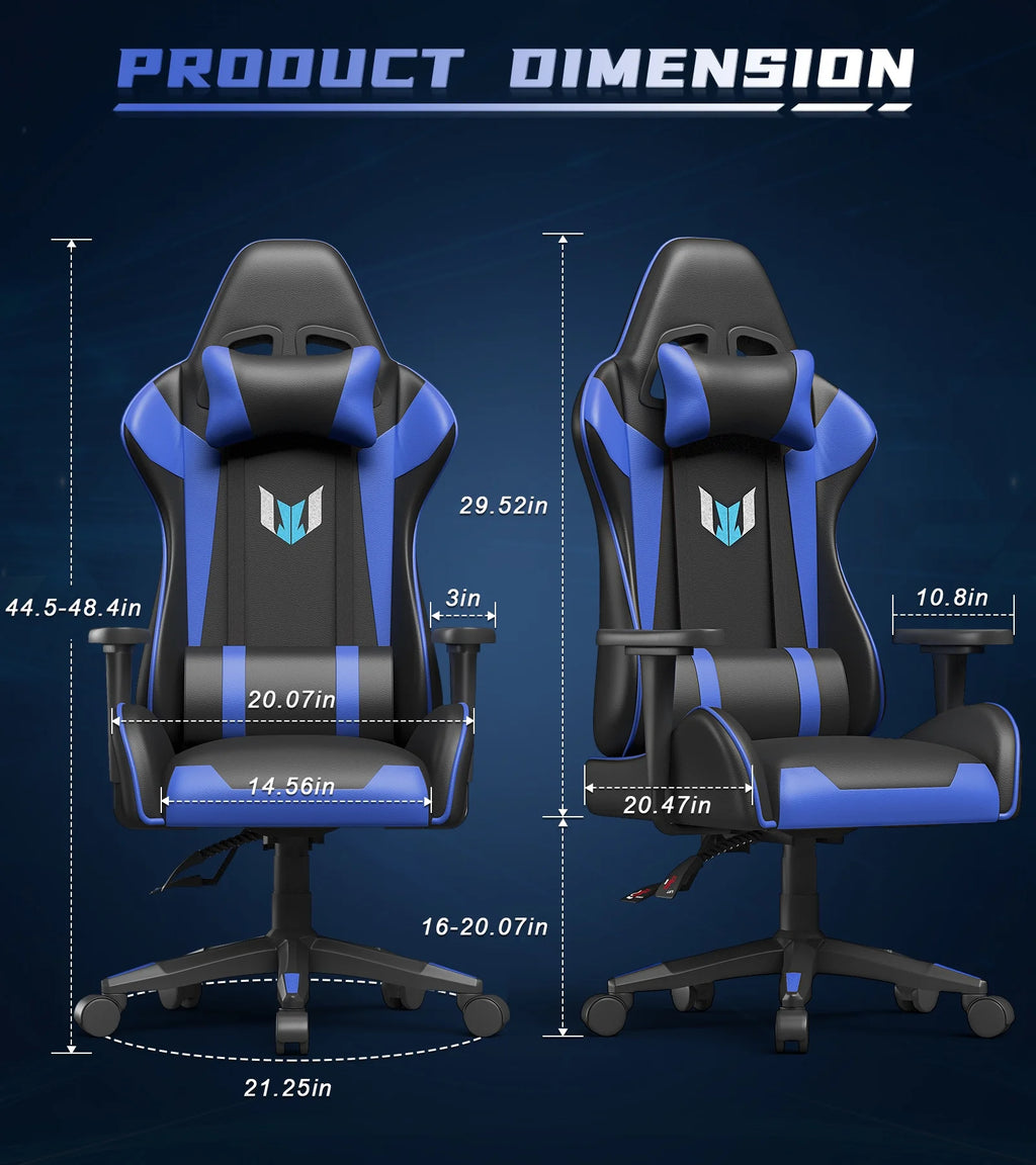 Blue Ergonomic Gaming Chair with Lumbar Support & Headrest B53315