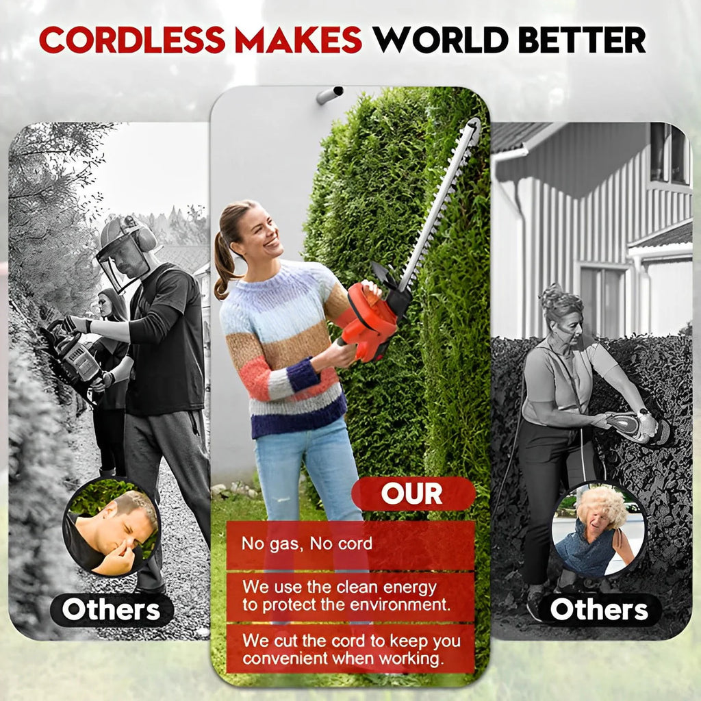 21V Cordless Electric Hedge Trimmer with Battery & Charger Y113773