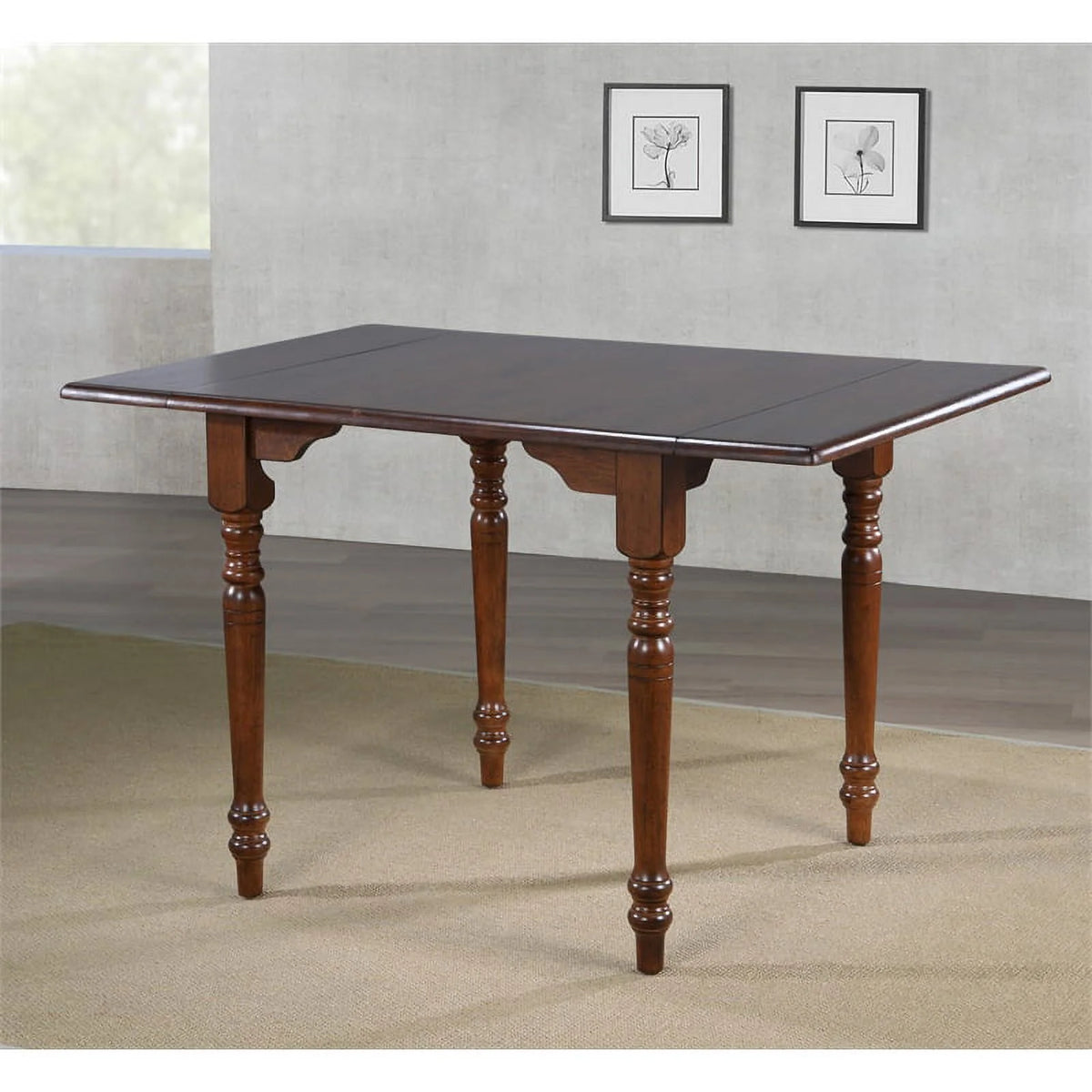 Rectangle Drop Leaf Wood Dining Table Y29675