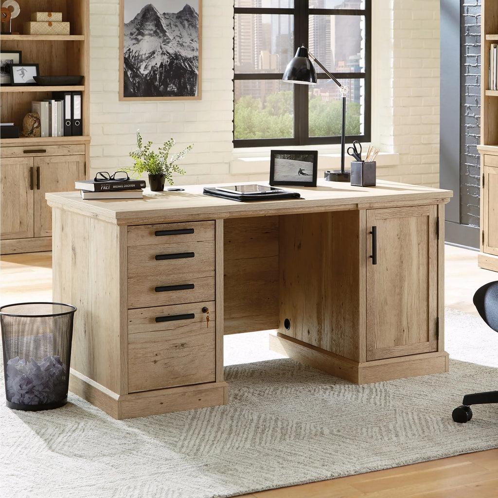 60" Engineered Wood Double Pedestal Desk F8293
