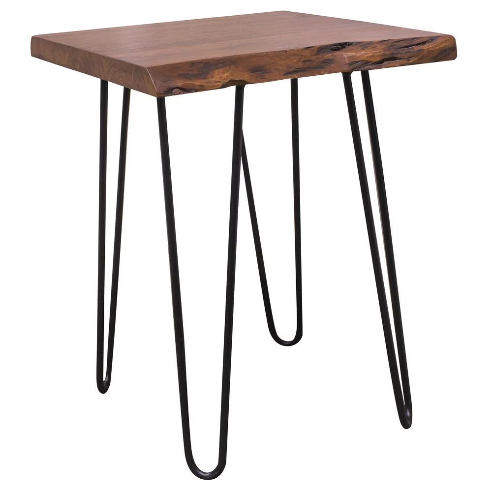 Acacia Live Edge End Table with Hair Pin Legs P7507
