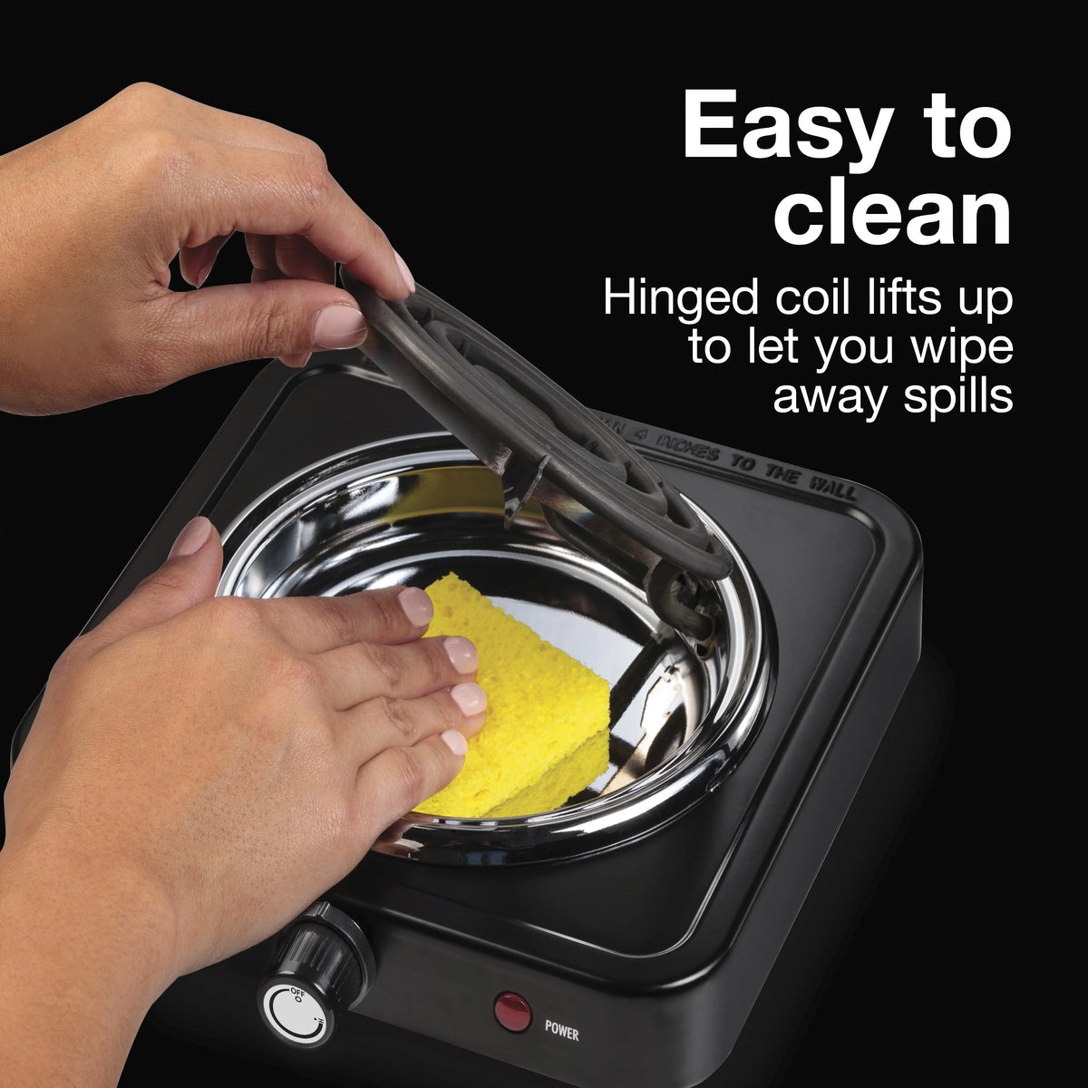 Single Burner Cooktop, Adjustable Temperature, Portable, Stainless Steel Plate Y213