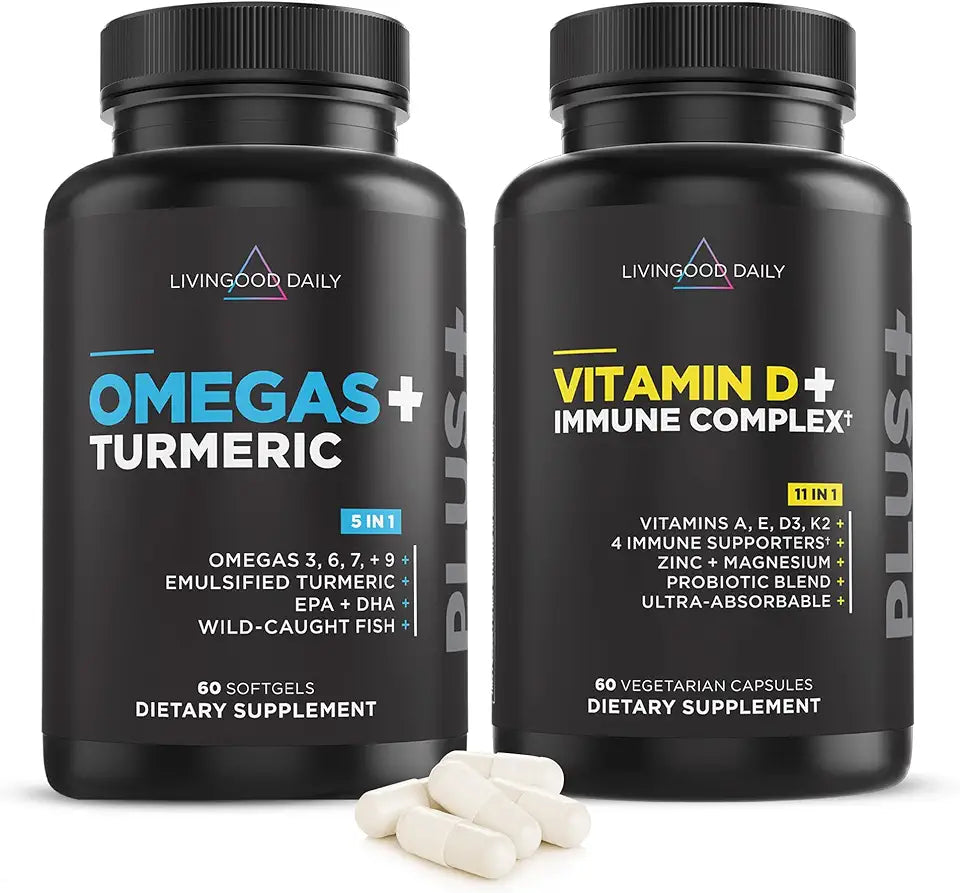 Omega 3-6-7-9 Turmeric Vitamin D3 K2 Magnesium Probiotic Supplement P2474