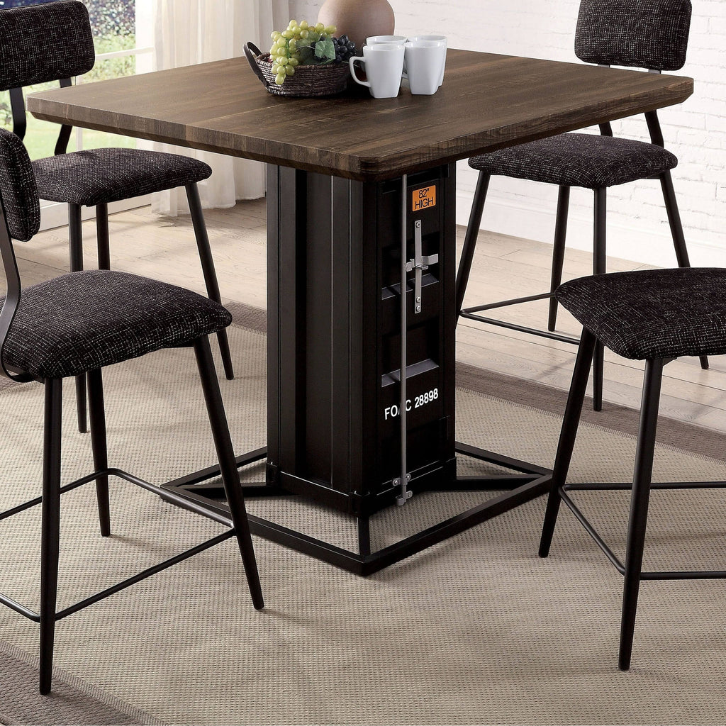 Industrial Walnut Wood Counter Height Table A518502