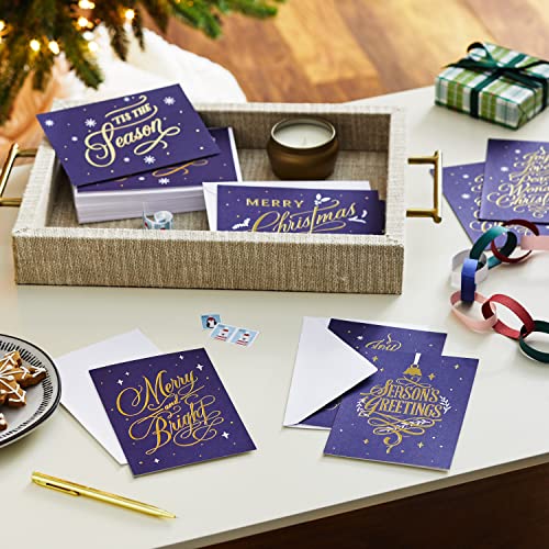 Boxed Christmas Cards Assortment, 6 Designs, 72 Cards with Envelopes A8341