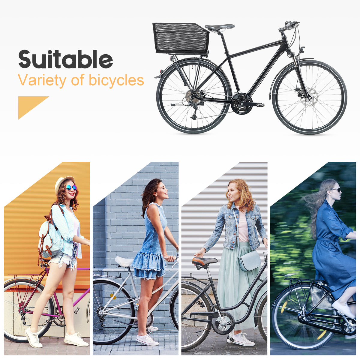 Rear Bike Metal Wire Waterproof Basket S9065