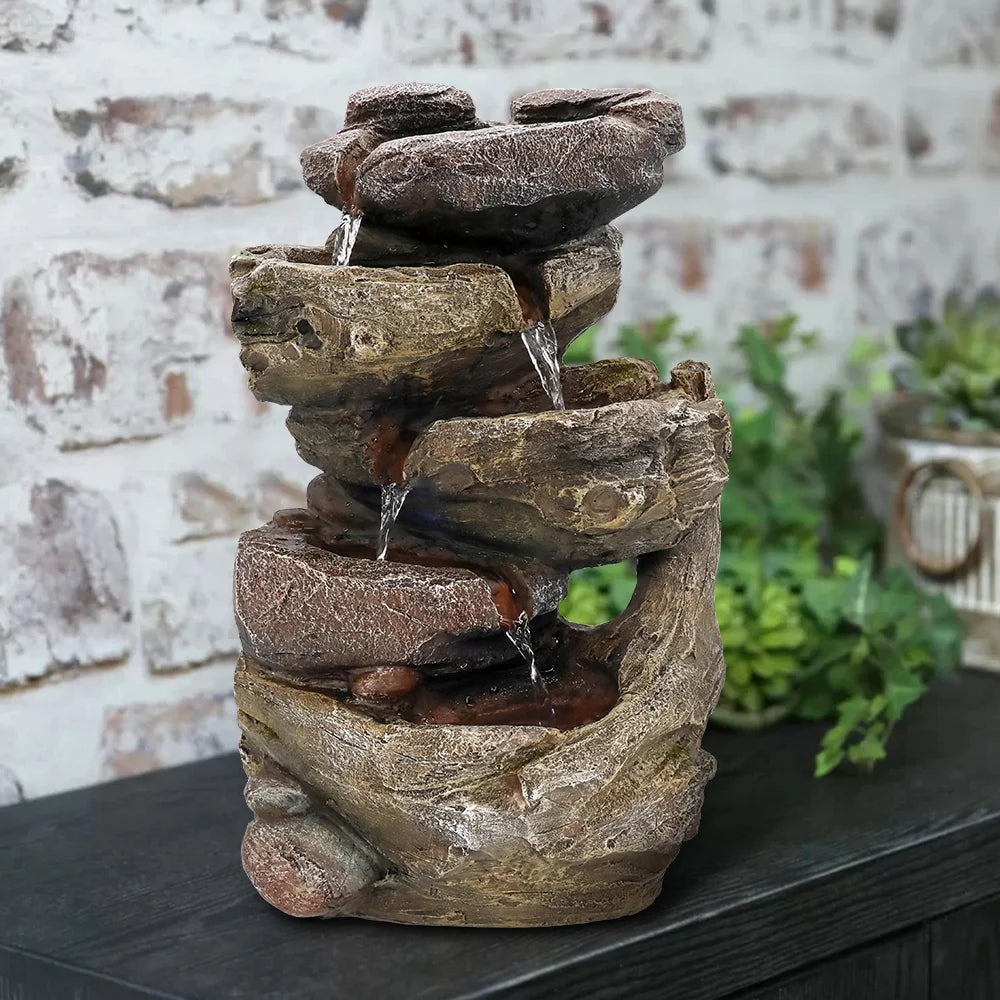 Tabletop Waterfall Fountain with Light W2930