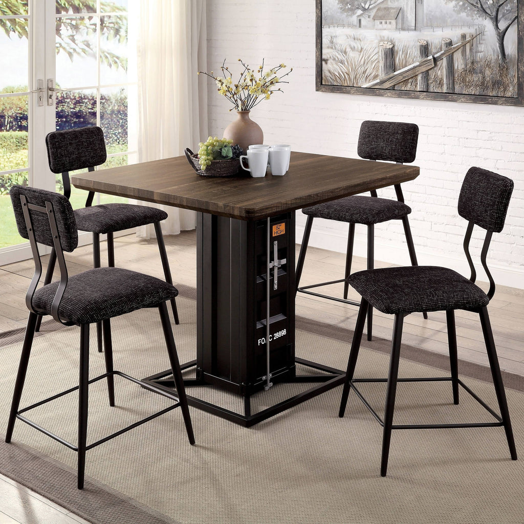 Industrial Walnut Wood Counter Height Table A518502
