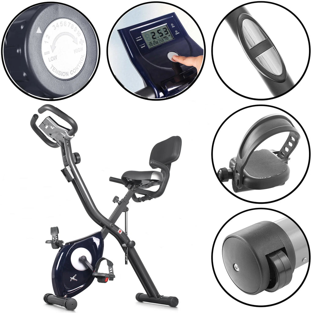 Folding Indoor Cycling Exercise Bike 10-Levels Resistance L9431