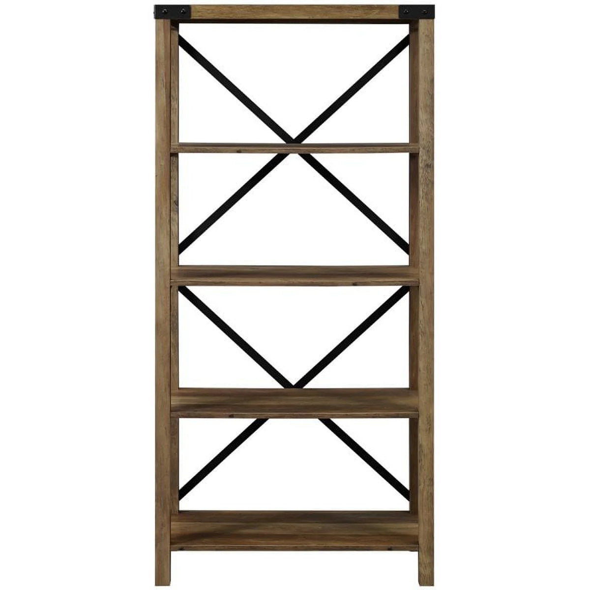 2 Piece Set with 58" TV Stand and Bookcase in Rustic Oak I46432