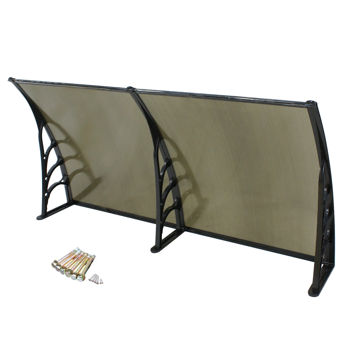 40’’x80’’ Polycarbonate Window Door Awning Canopy with Black Bracket N5469