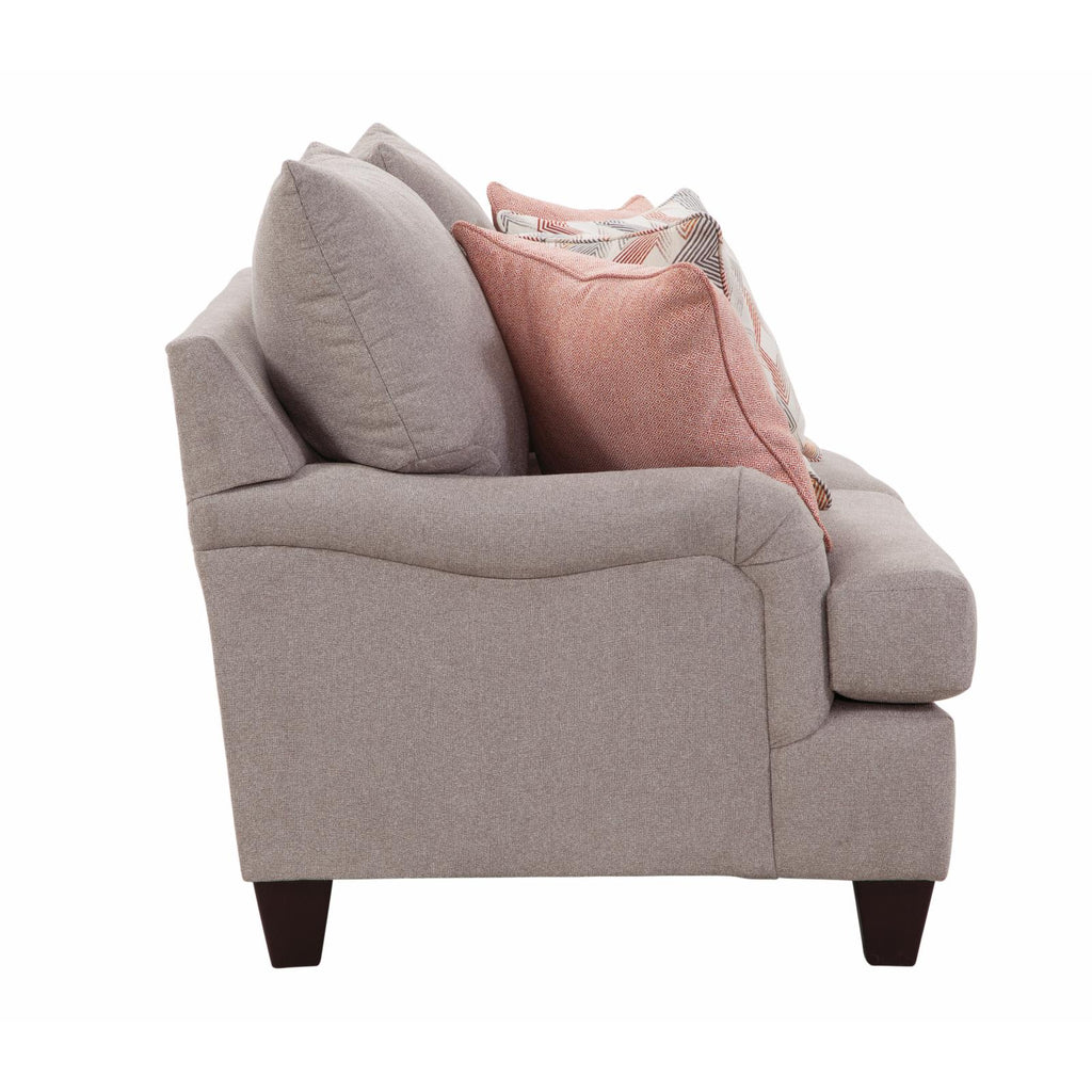 Woven Chenille Rolled Arm Loveseat with 4 Accent Pillows T99821