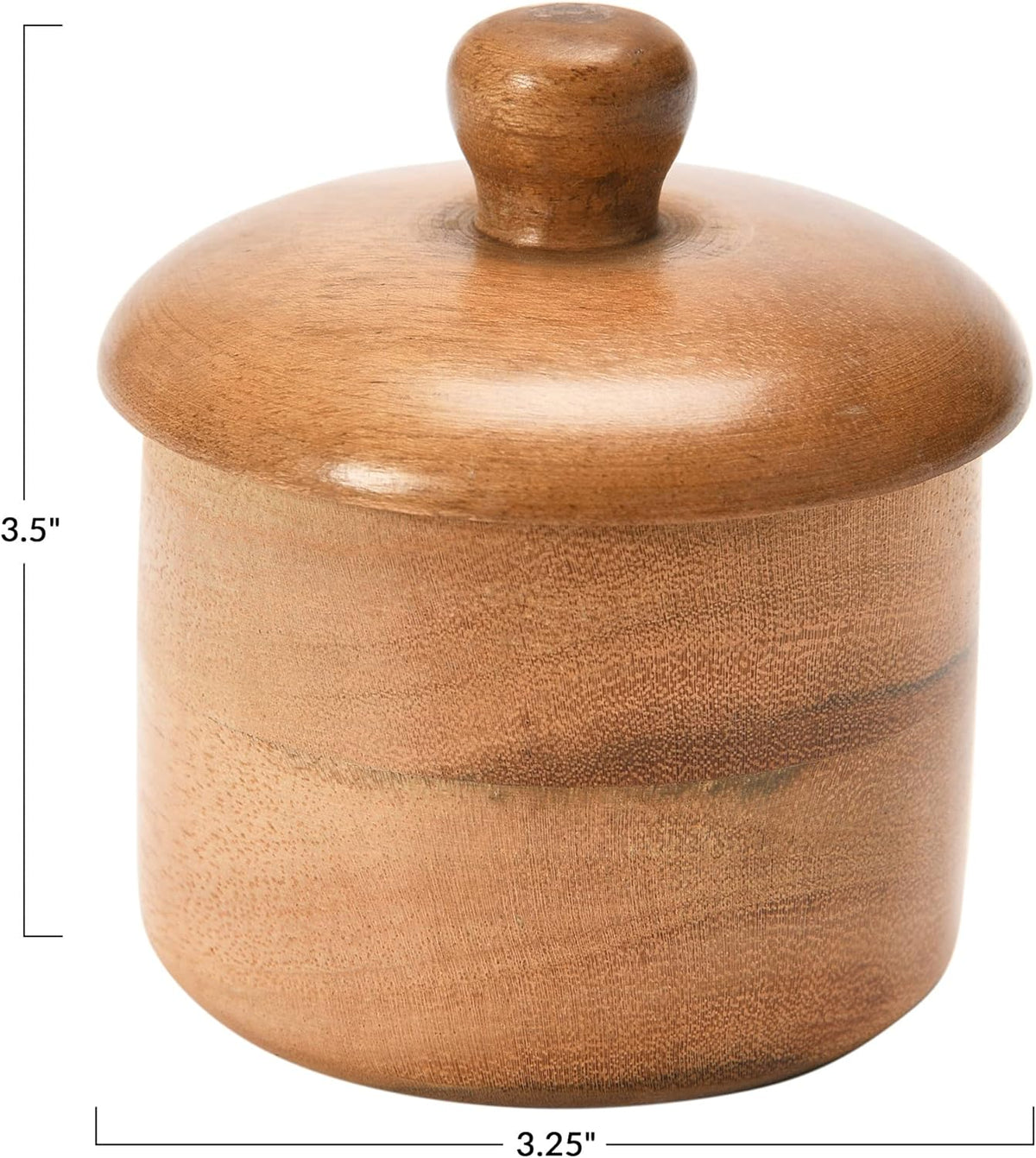 Acacia Wood Spice Container with Lid Jar, Natural Pack of 2 F87042