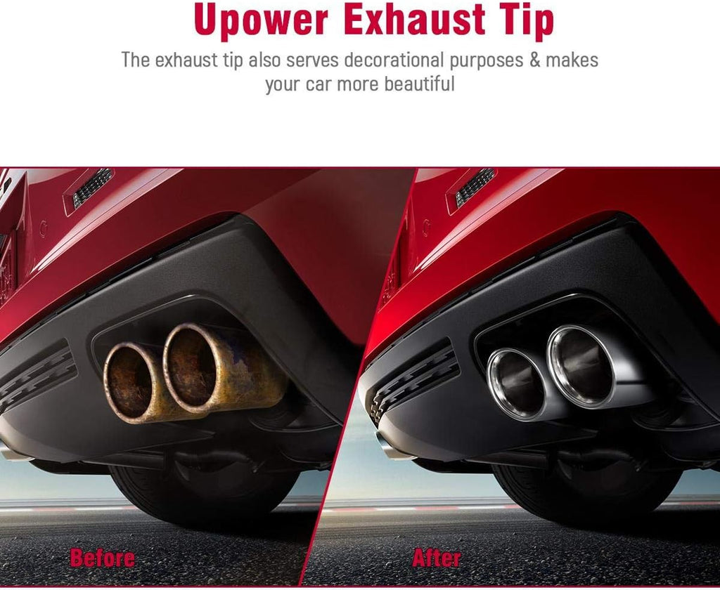 2PCS 2.25 Inlet 3 Outlet 304 Stainless Steel Exhaust Tailpipe Tips J570
