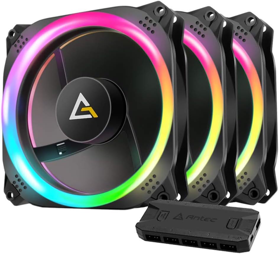 120mm Addressable RGB Case Fan Radiator - 3 Pack and 2 RGB Strips P950594