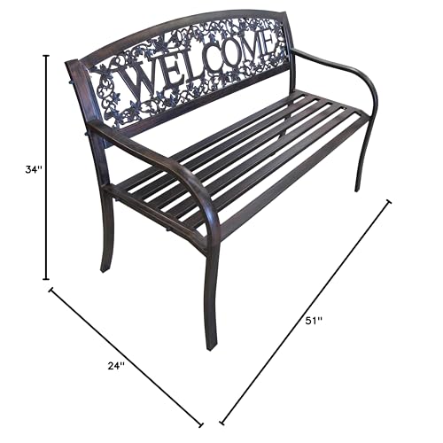 Metal Welcome Outdoor Bench N383545