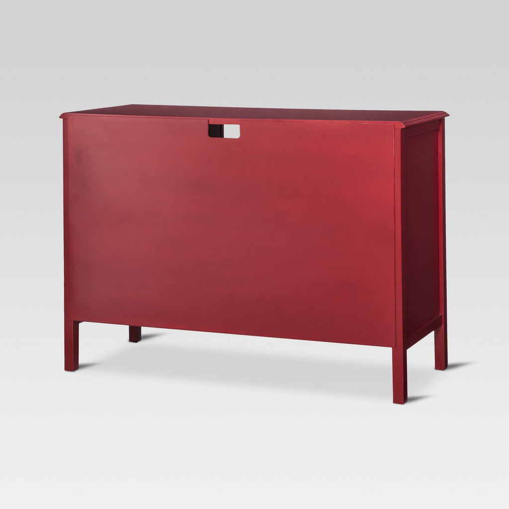 Red 2 Door Storage Cabinet with Center Shelves C679