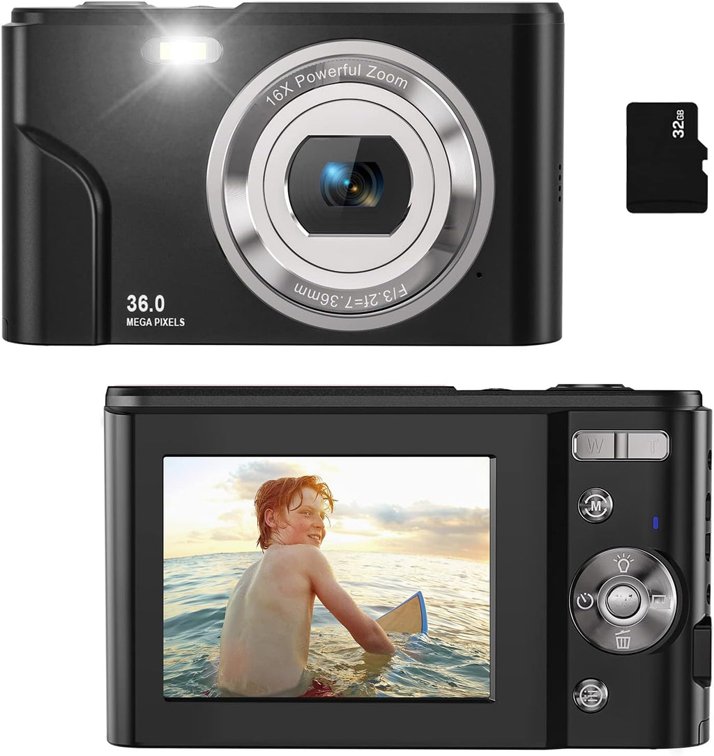 36MP Full HD 1080P Rechargeable Children's Camera with 32GB SD Card (Purple) U3864