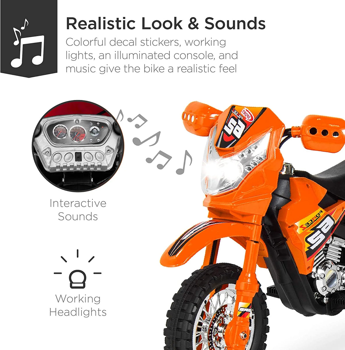 6V Ride On Motorcycle with Training Wheels K80574