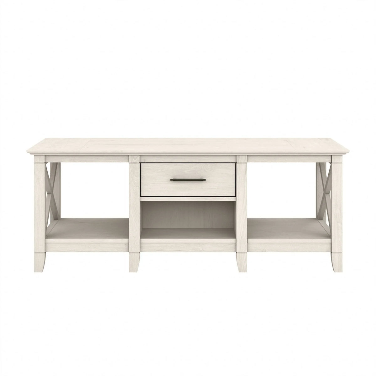 White Engineered Wood Coffee Table with Storage F339