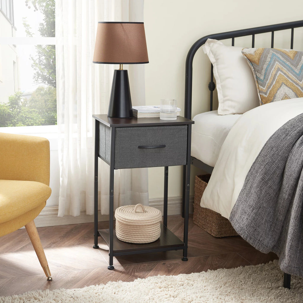 Small Nightstand with Drawer and Storage Shelf I6829