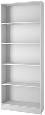 5 Shelf Wide Bookcase in White C816682