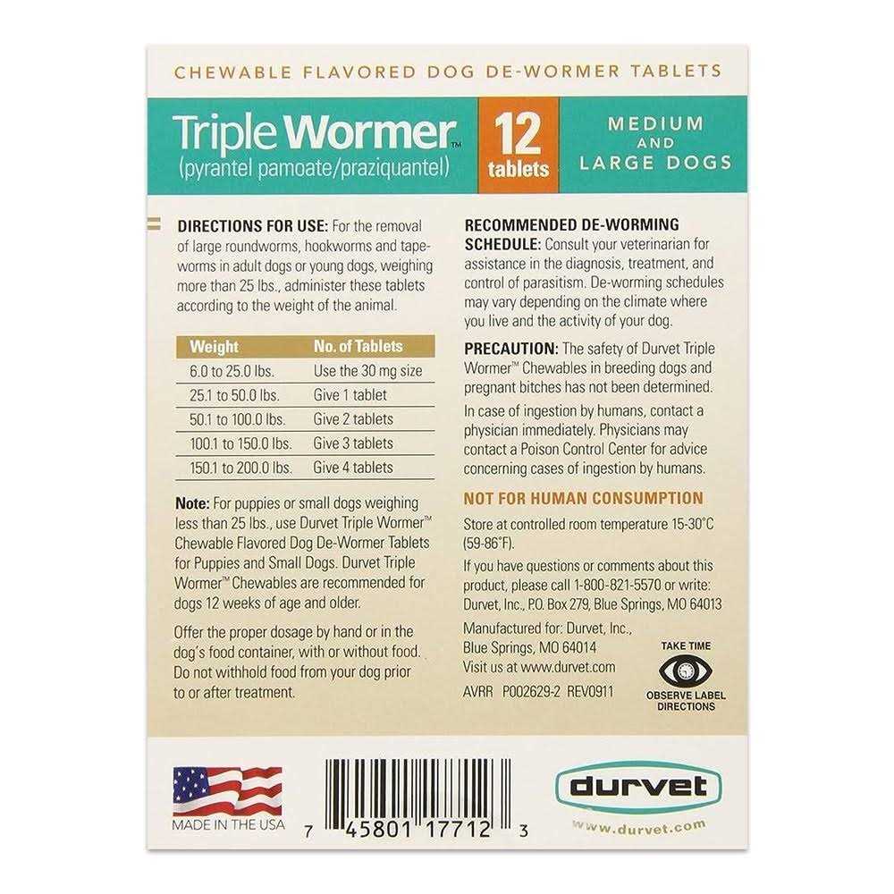 Triple Wormer for Medium & Large Dogs S821