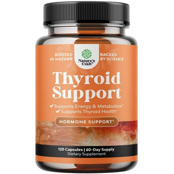 Iodine Thyroid Support Supplement with L Tyrosine Bladderwrack Kelp Selenium Ashwagandha 120 Capsules H5373