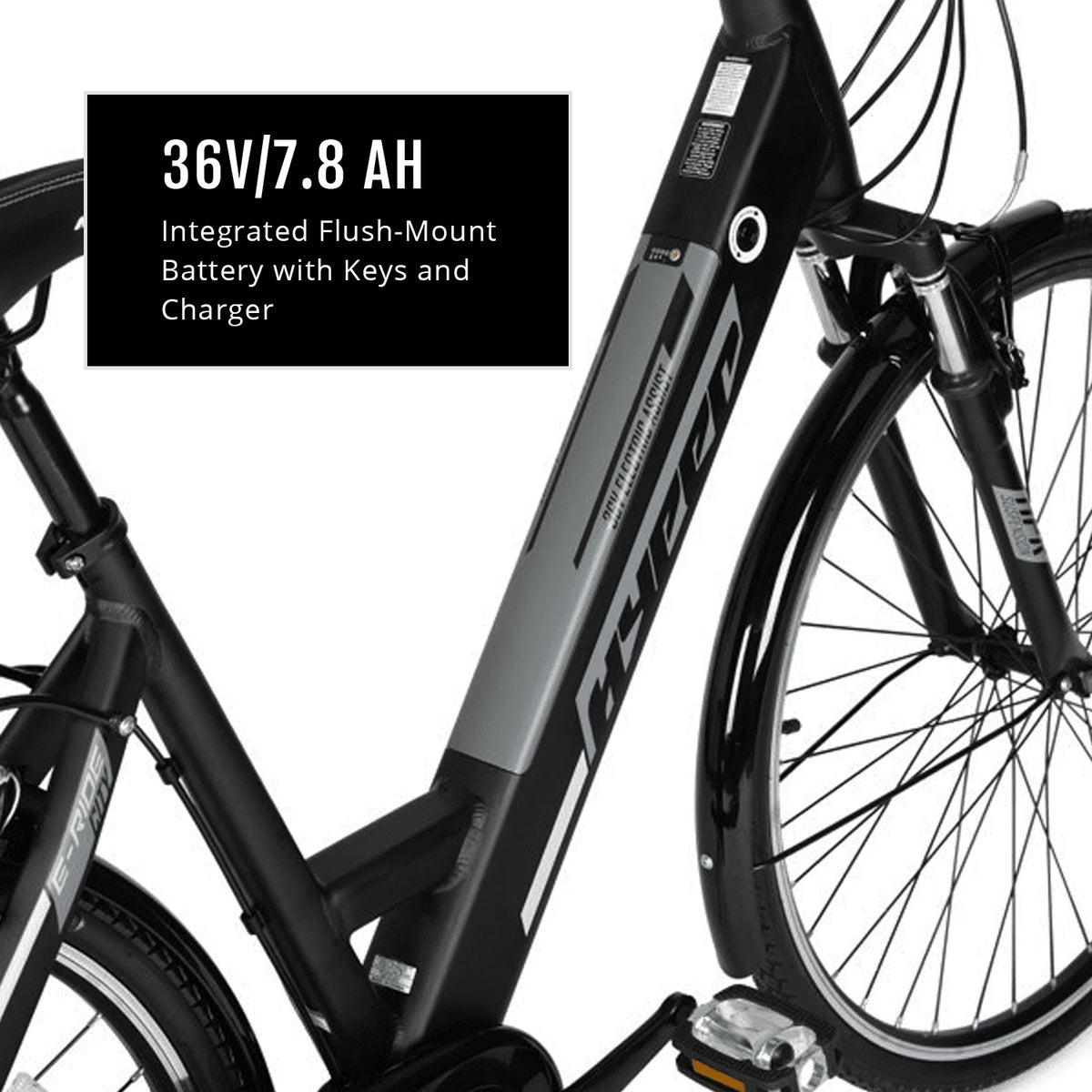 36V 250W Blue Electric Commuter E-Bike T2836