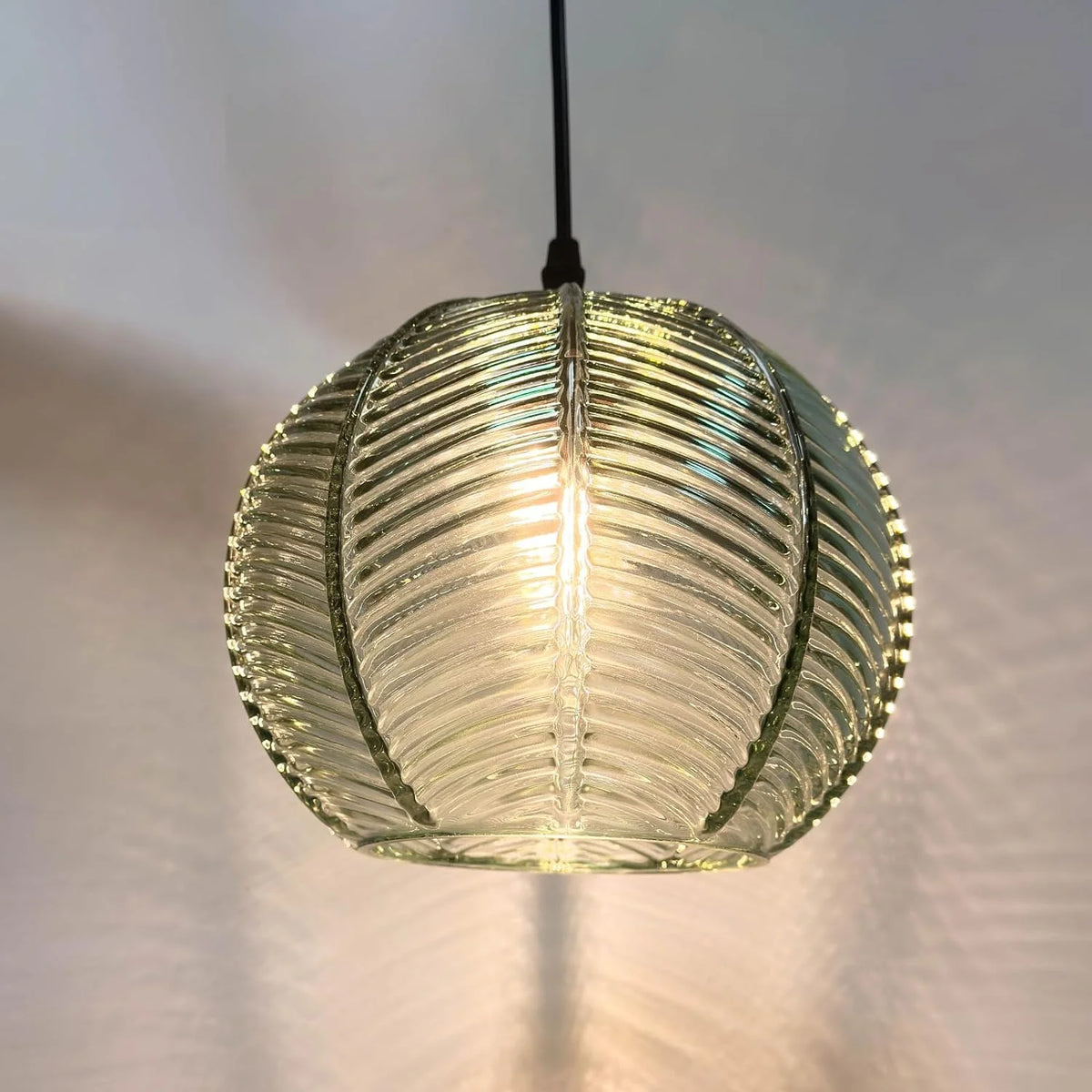 Green Glass Pendant Light Fixtures 2-Pack E2473