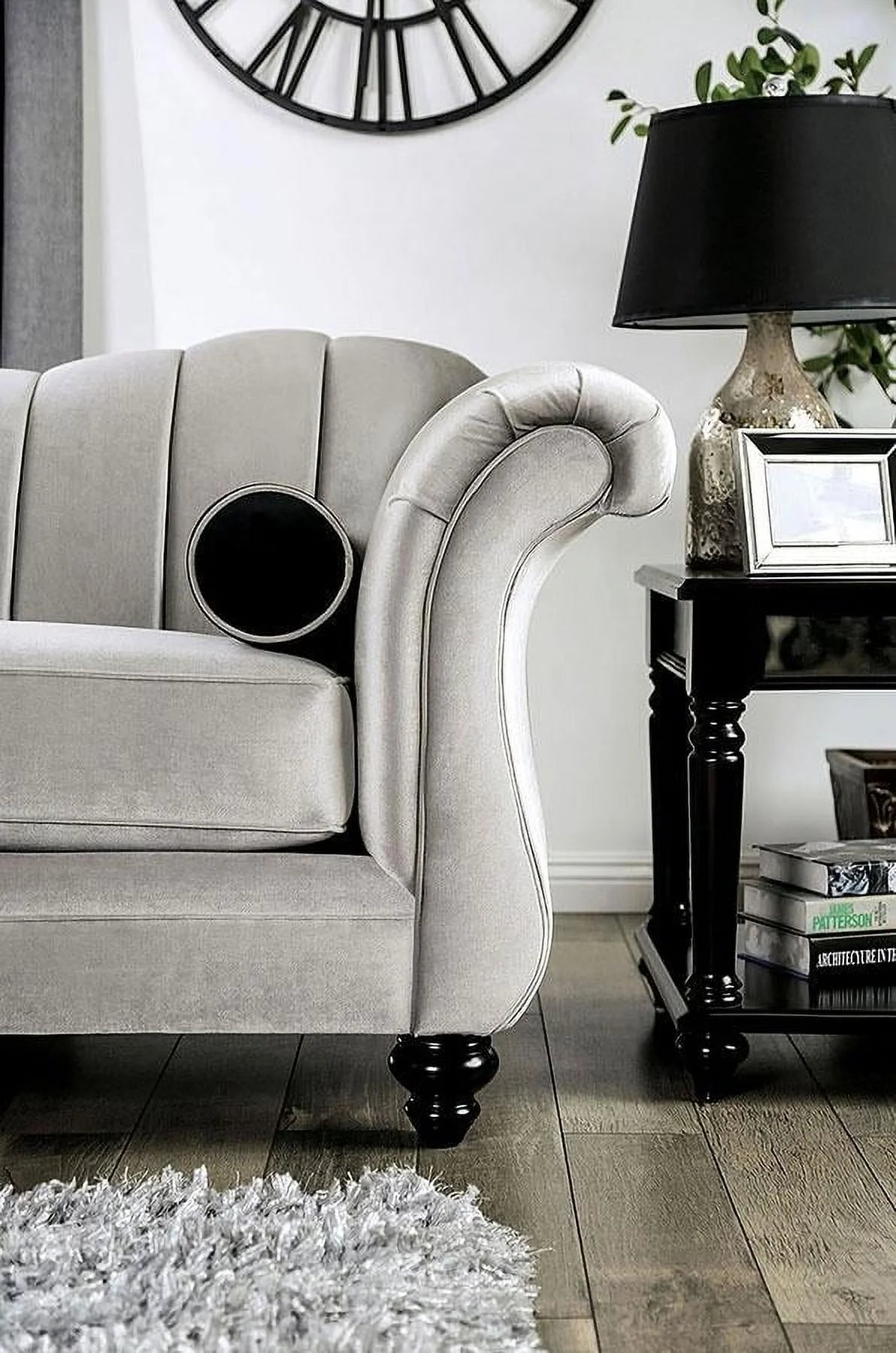 Light Gray Linen Sofa and Loveseat W884