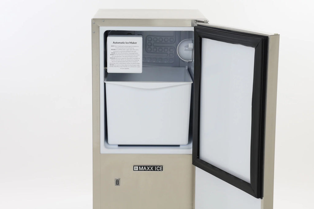Shallow Depth Outdoor Built-In Undercounter Ice Maker, 15", 25 lbs, Stainless Steel L55631