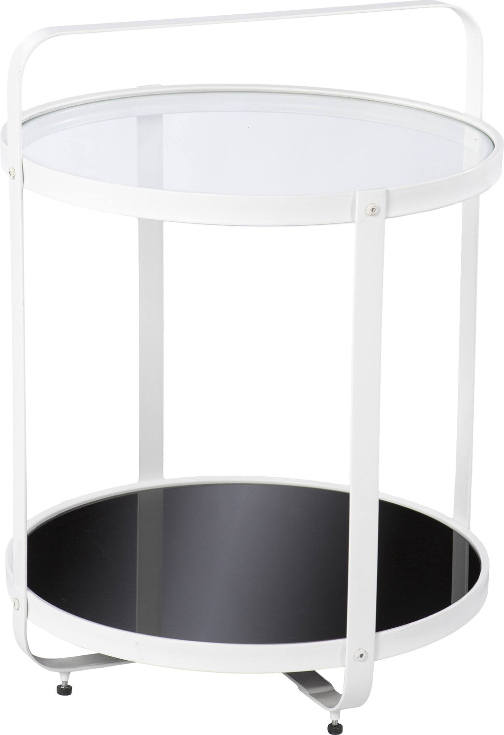 White and Black Glass-Top End Table U887385