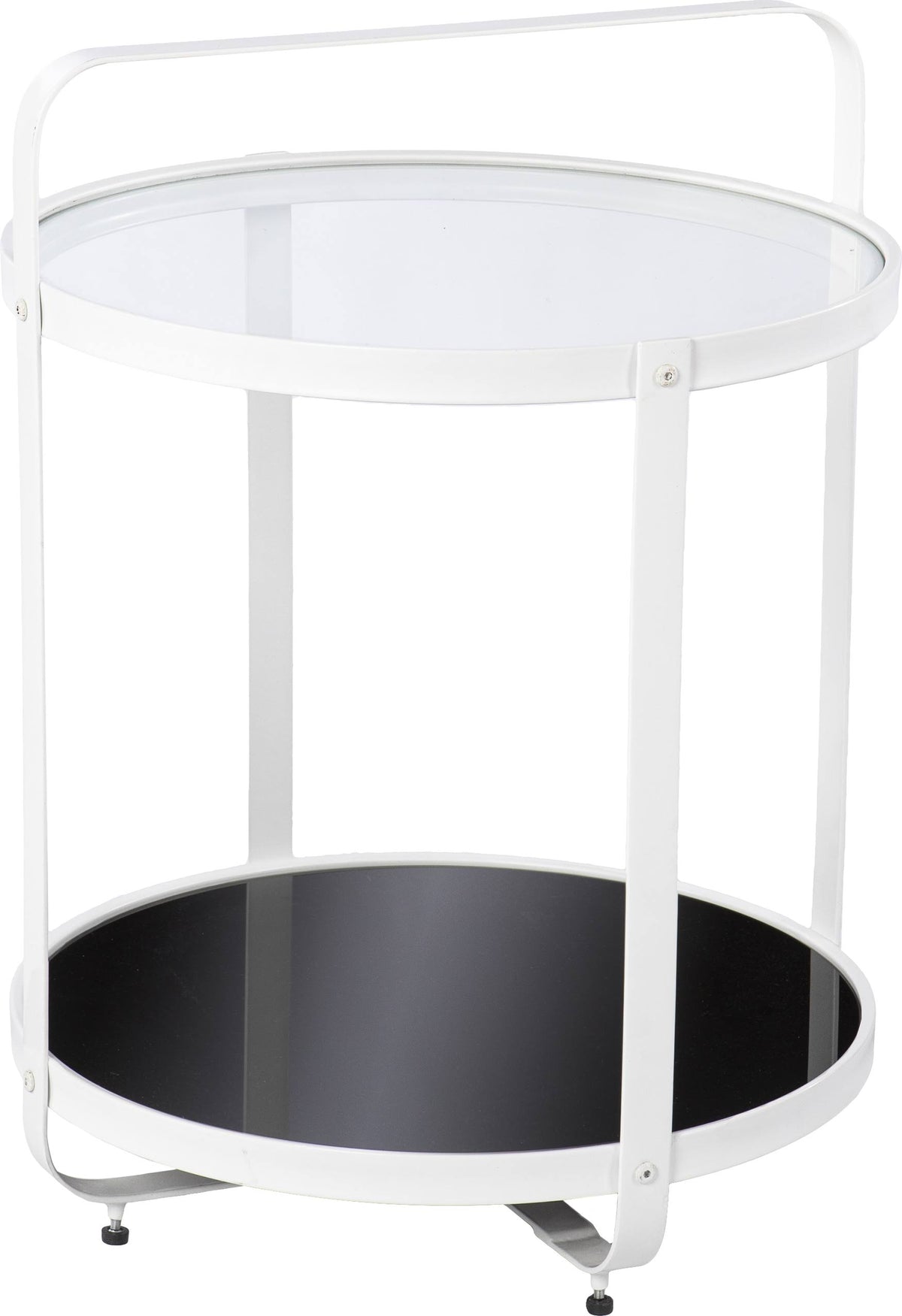 White and Black Glass-Top End Table U887385