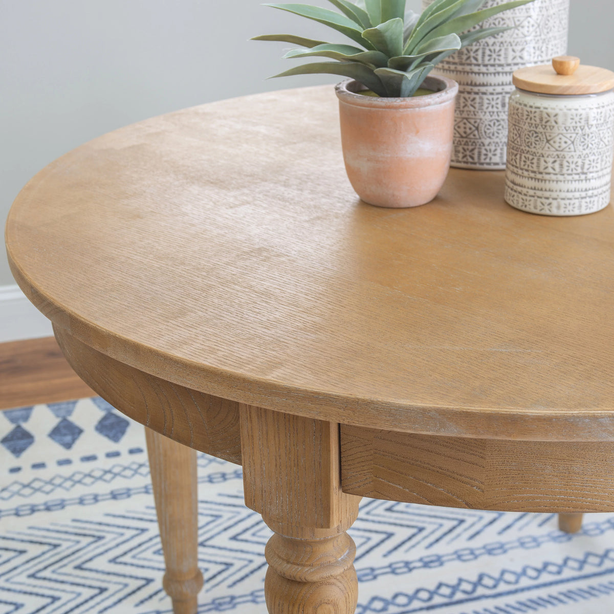 42" Round Rustic Dining Table with Turned Legs W2383