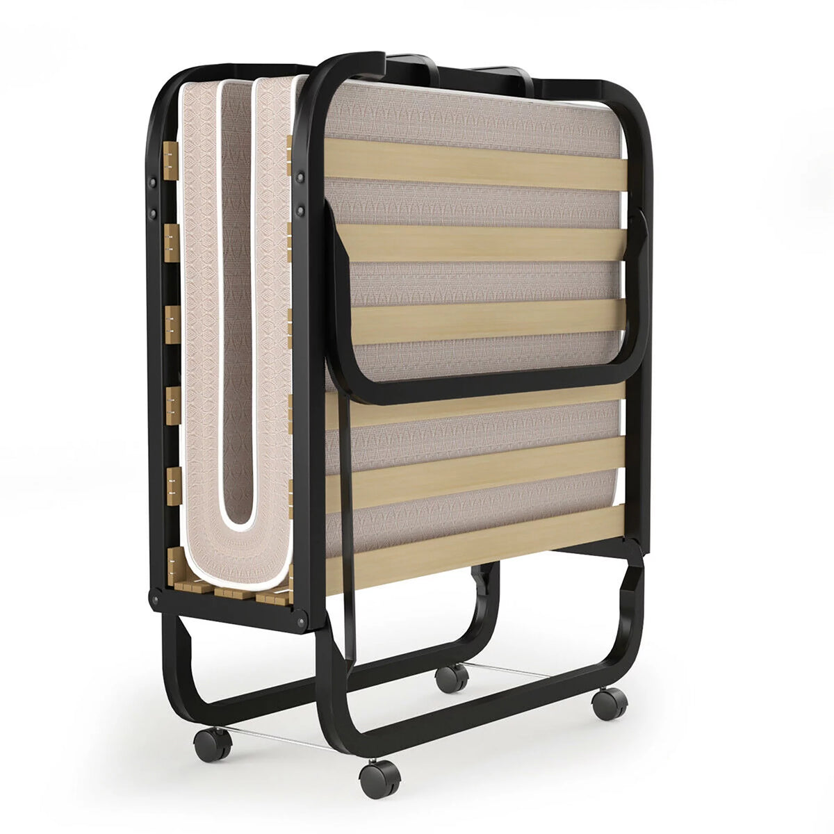 Folding Bed with Memory Foam Mattress Metal Guest Bed Y805