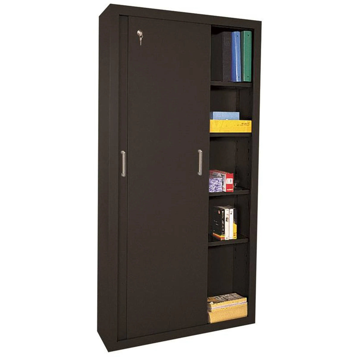 Sliding Door Storage Cabinet Black G620