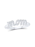 10kt White Gold Diamond Mom Ring 1/6 Cttw D5179