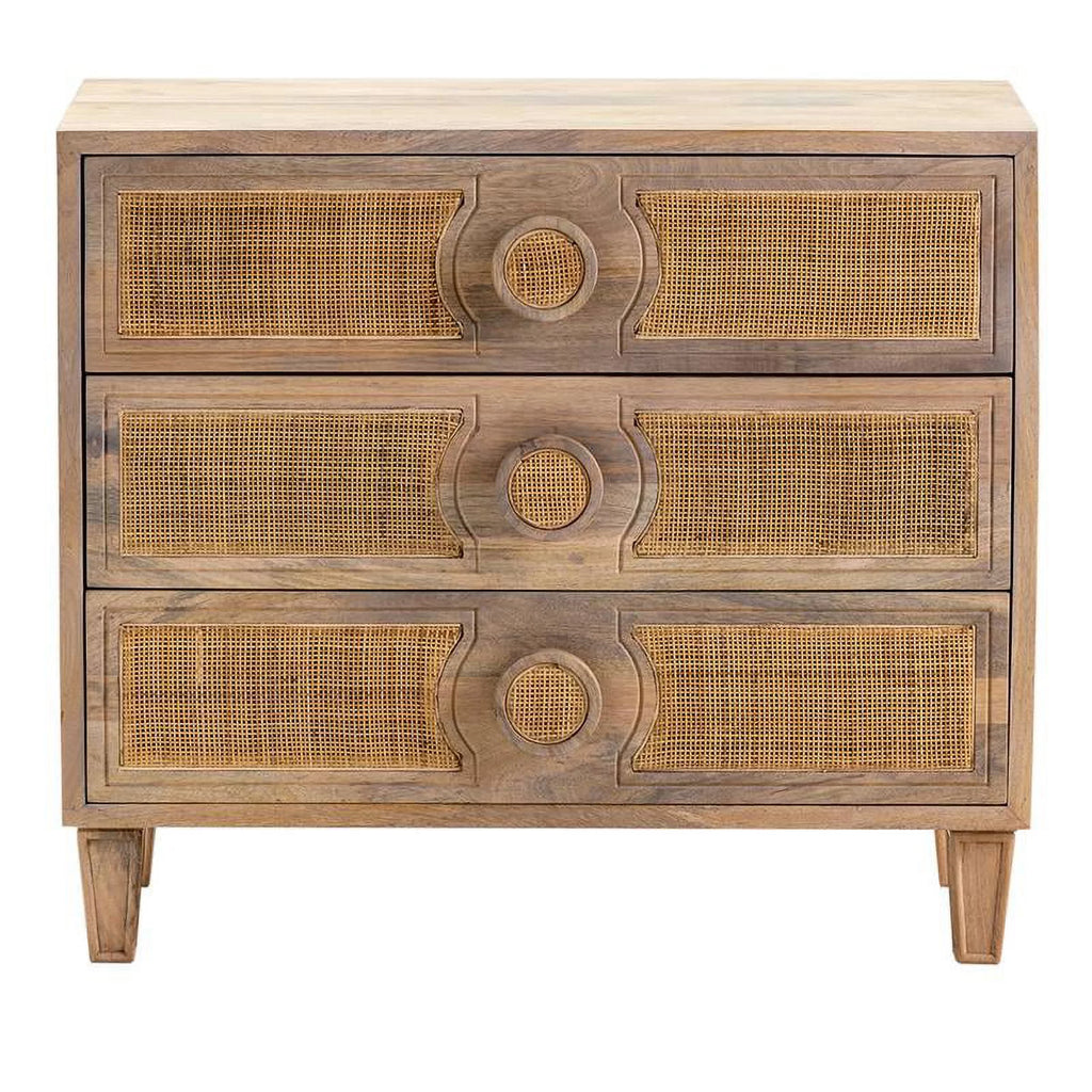 Brown Wood 3 Drawer Chest J48232