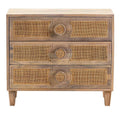 Brown Wood 3 Drawer Chest J48232