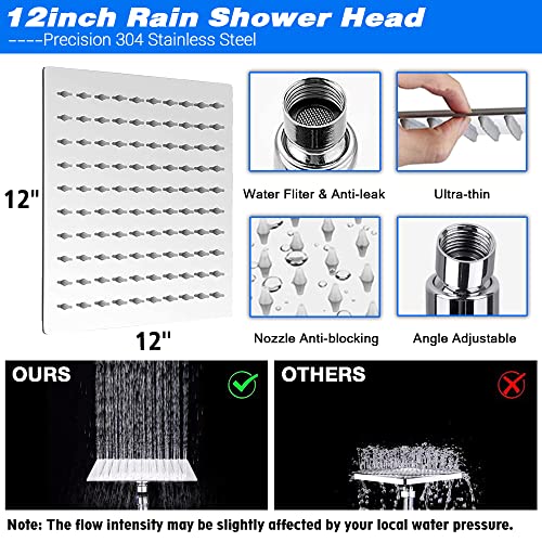 12" Rain Shower Head with Handheld Spray Combo J20349