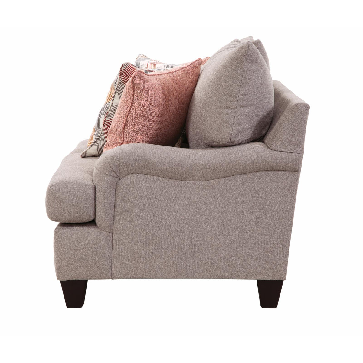 Woven Chenille Rolled Arm Loveseat with 4 Accent Pillows T99821