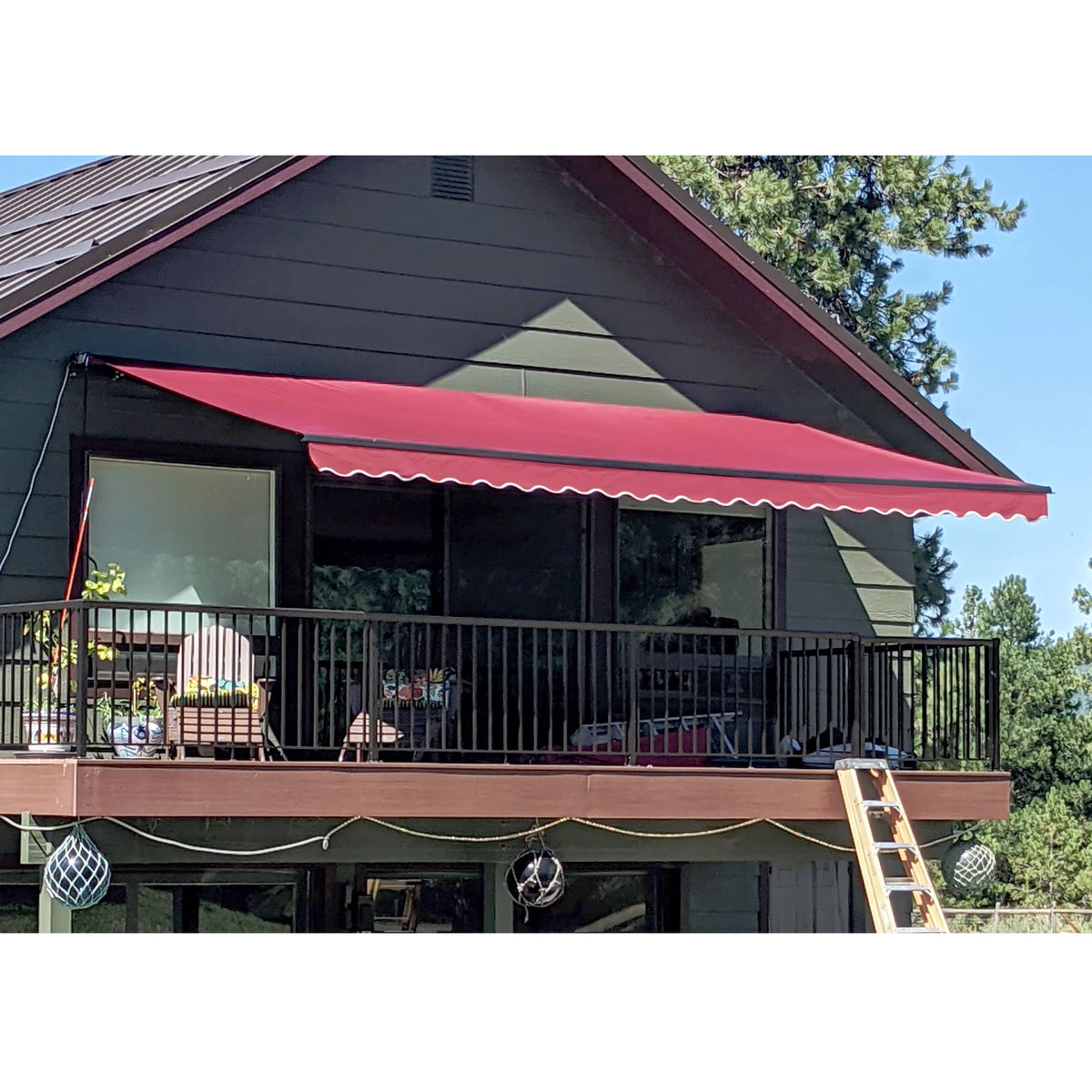 Burgundy Retractable Patio Awning B292